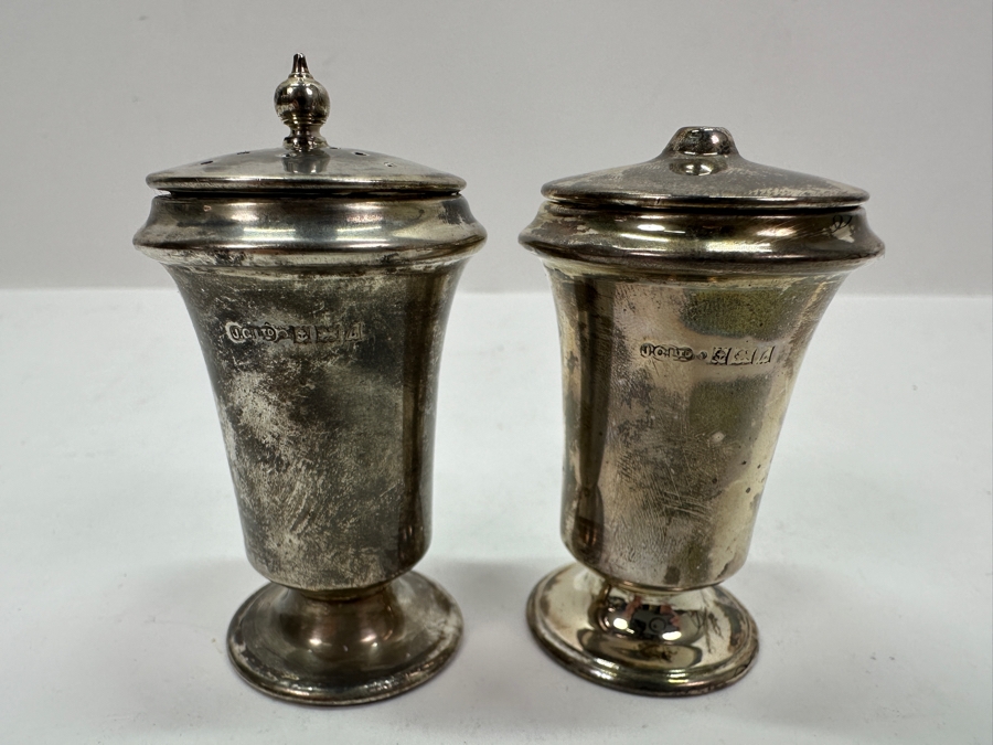 English Sterling Silver Salt & Pepper Shakers 2.75H 72.7g [Photo 2]