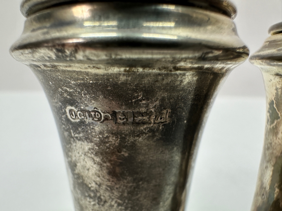English Sterling Silver Salt & Pepper Shakers 2.75H 72.7g [Photo 5]
