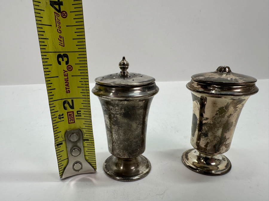 English Sterling Silver Salt & Pepper Shakers 2.75H 72.7g [Photo 9]