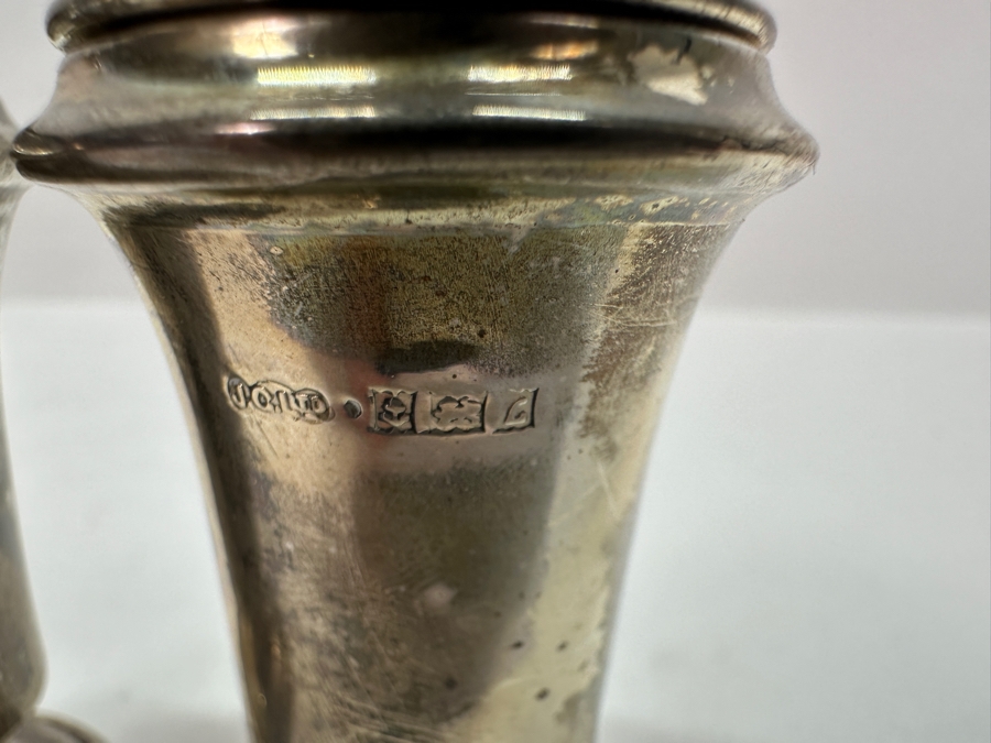 English Sterling Silver Salt & Pepper Shakers 2.75H 72.7g [Photo 7]
