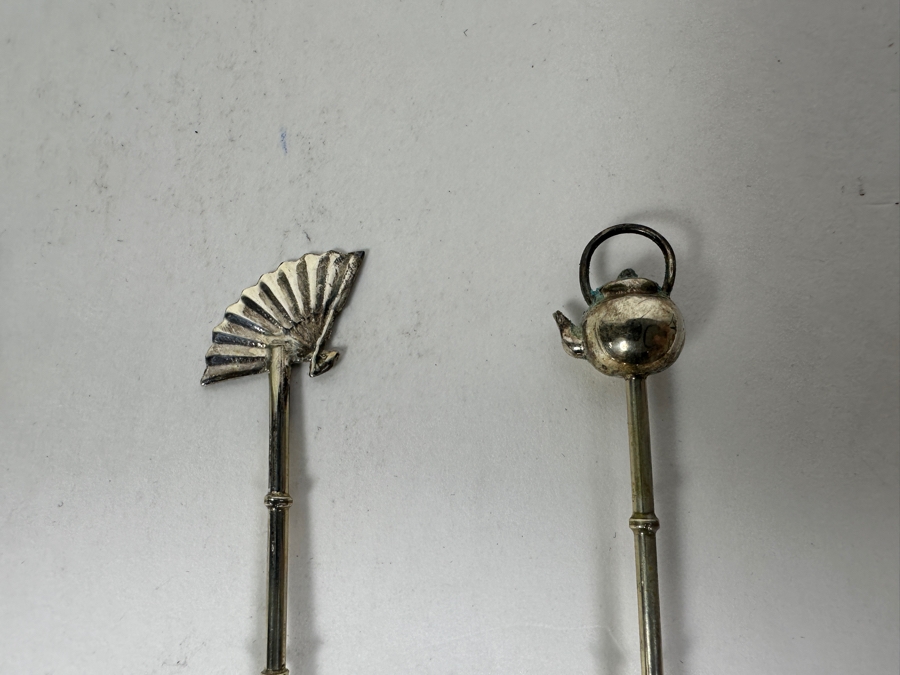 (6) Vintage Sterling Silver Japanese Stirring Spoons Teaspoons 31.3g [Photo 5]