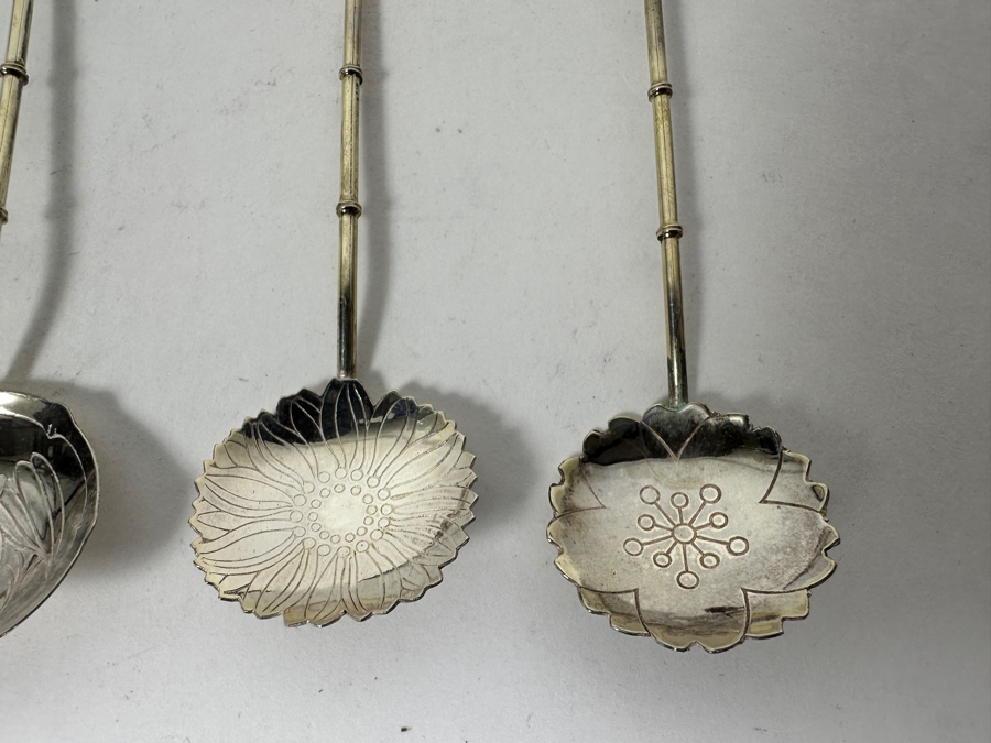 (6) Vintage Sterling Silver Japanese Stirring Spoons Teaspoons 31.3g [Photo 6]