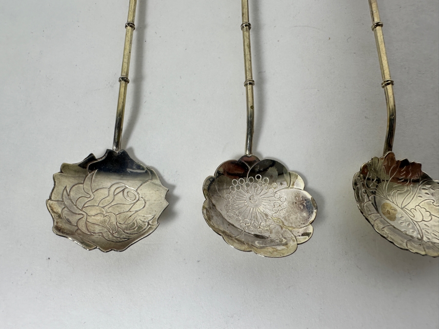 (6) Vintage Sterling Silver Japanese Stirring Spoons Teaspoons 31.3g [Photo 8]