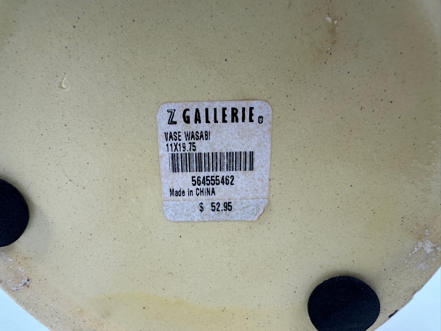 Pair Of Green Wasabi Glazed Pottery Vases From Z Gallerie Retails $96 [Photo 6]