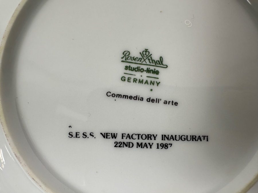 Rosenthal Studio-Linie Germany Bjorn Winblad Porcelain Dish 1987 S.E.S.S. New Factory Inauguration May 1987 7 X 7 [Photo 5]
