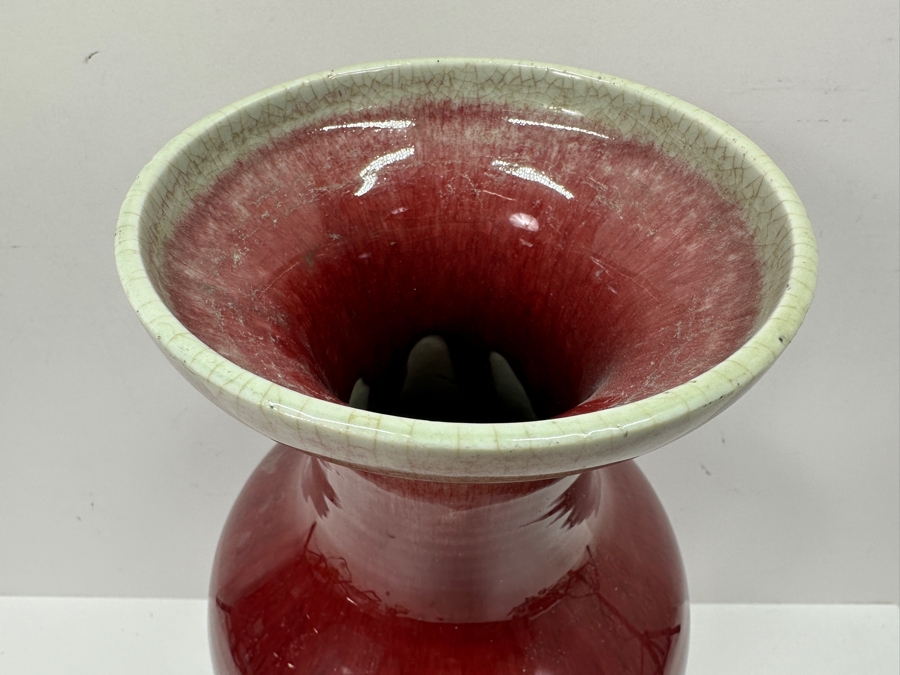 Antique Chinese Ox Blood Porcelain Vase 16H [Photo 5]