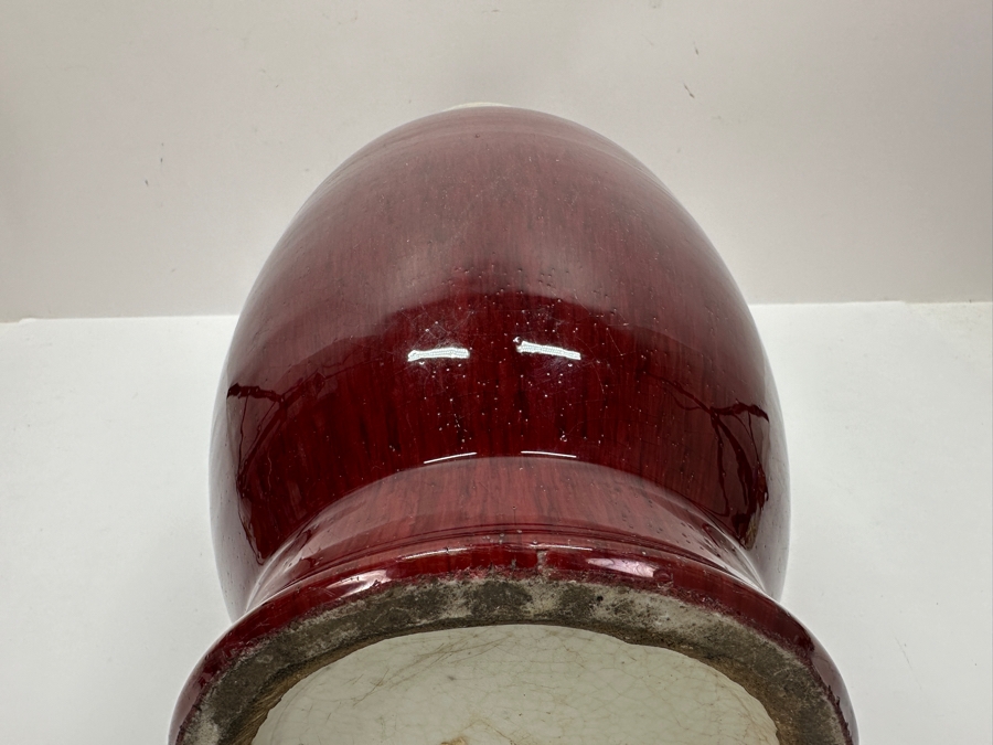 Antique Chinese Ox Blood Porcelain Vase 16H [Photo 9]