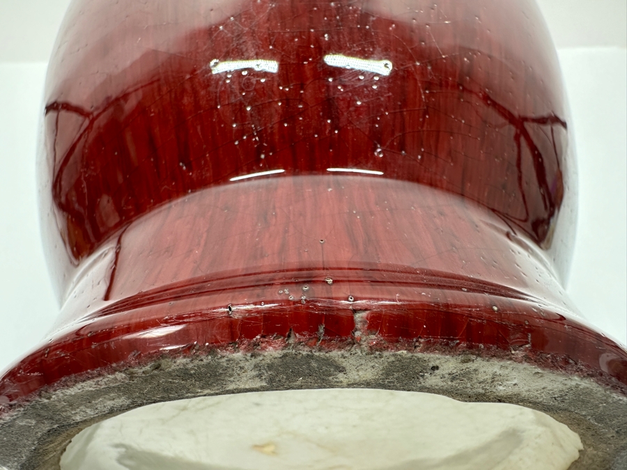 Antique Chinese Ox Blood Porcelain Vase 16H [Photo 10]