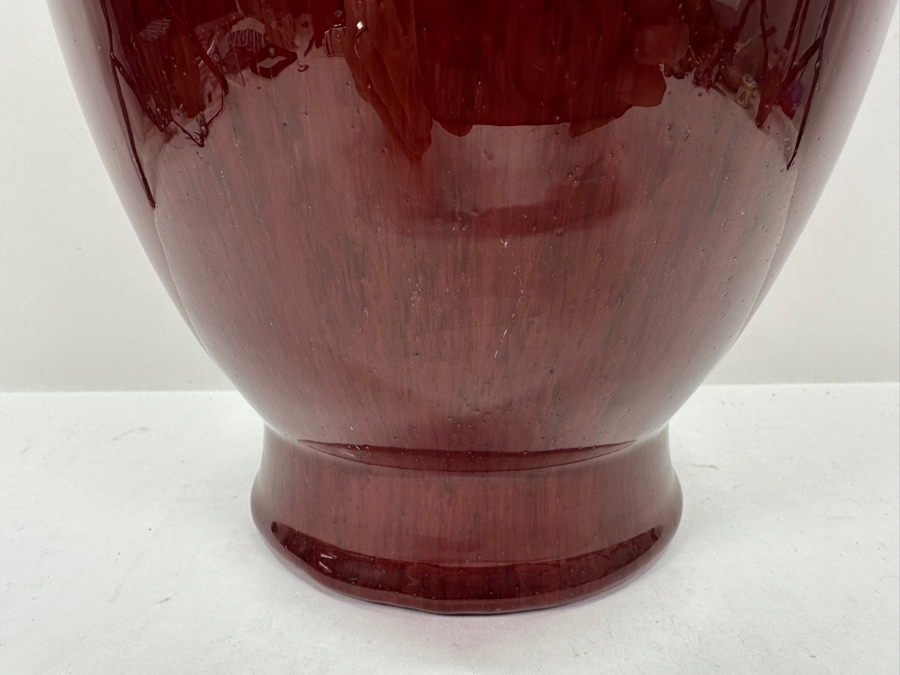 Antique Chinese Ox Blood Porcelain Vase 16H [Photo 7]