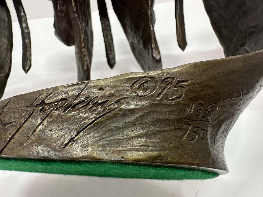 Mark Hopkins Bronze Sculpture Titled 'Trio' 1995 Numbered 135 Of 750 16W X 6D X 10H [Photo 12]