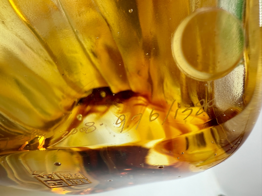 Liuli Gongfang Liuligongfang Crystal Glass Fish Sculpture Artist Signed 2008 With Original Box Taiwan Artistic Chinese Glassware 8.25W X 8H [Photo 14]