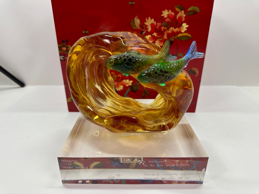 Liuli Gongfang Liuligongfang Crystal Glass Fish Sculpture