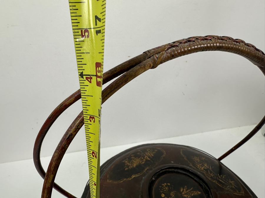 Vintage Chinese Hand Carved Hand Painted Wooden Basket 12W X 16H [Photo 17]