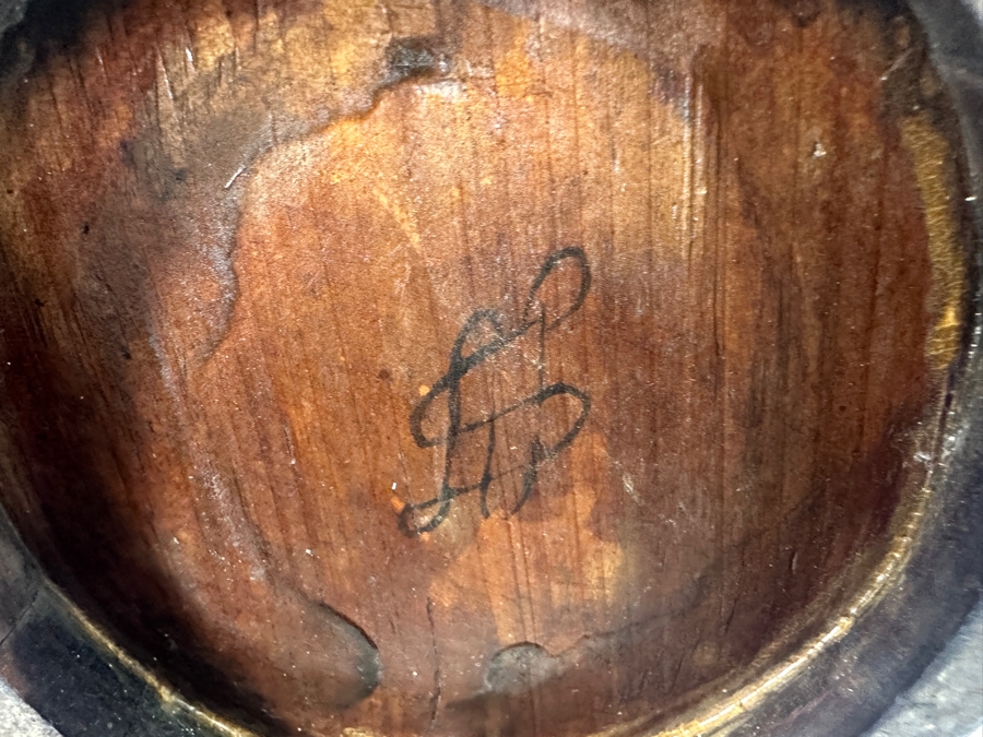 Vintage Chinese Hand Carved Hand Painted Wooden Basket 12W X 16H [Photo 12]