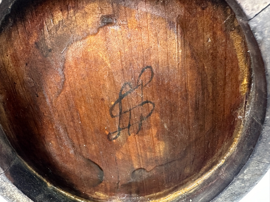 Vintage Chinese Hand Carved Hand Painted Wooden Basket 12W X 16H [Photo 13]