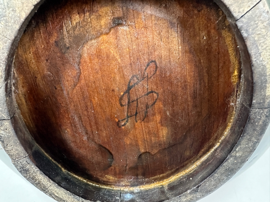 Vintage Chinese Hand Carved Hand Painted Wooden Basket 12W X 16H [Photo 14]