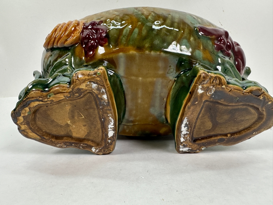 Vintage Asian Glazed Ceramic Planter 10W X 5H [Photo 7]