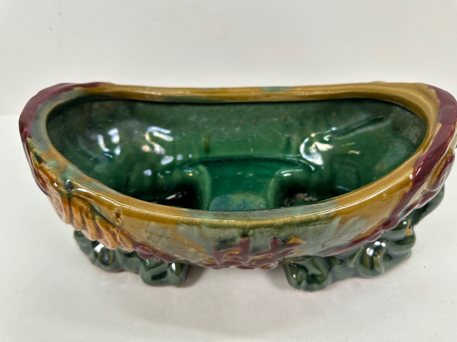 Vintage Asian Glazed Ceramic Planter 10W X 5H [Photo 3]