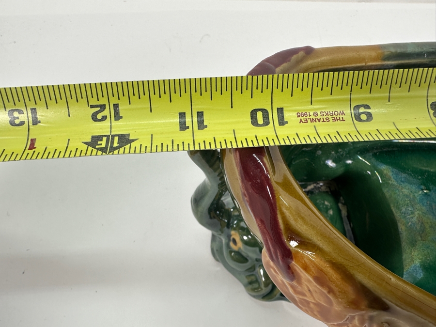 Vintage Asian Glazed Ceramic Planter 10W X 5H [Photo 8]