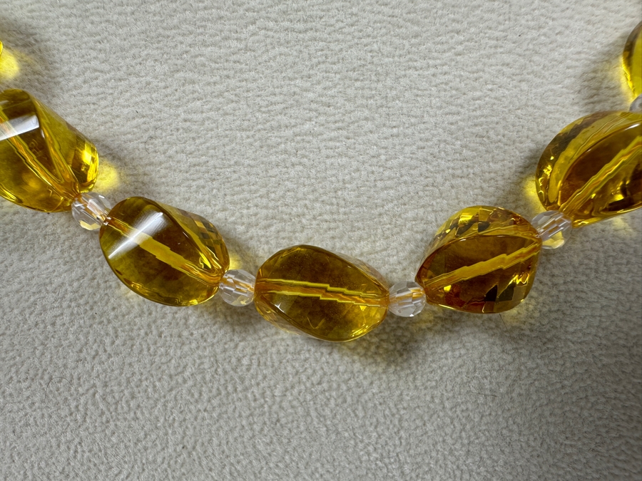 Yellow Crystal Bead Necklace [Photo 2]