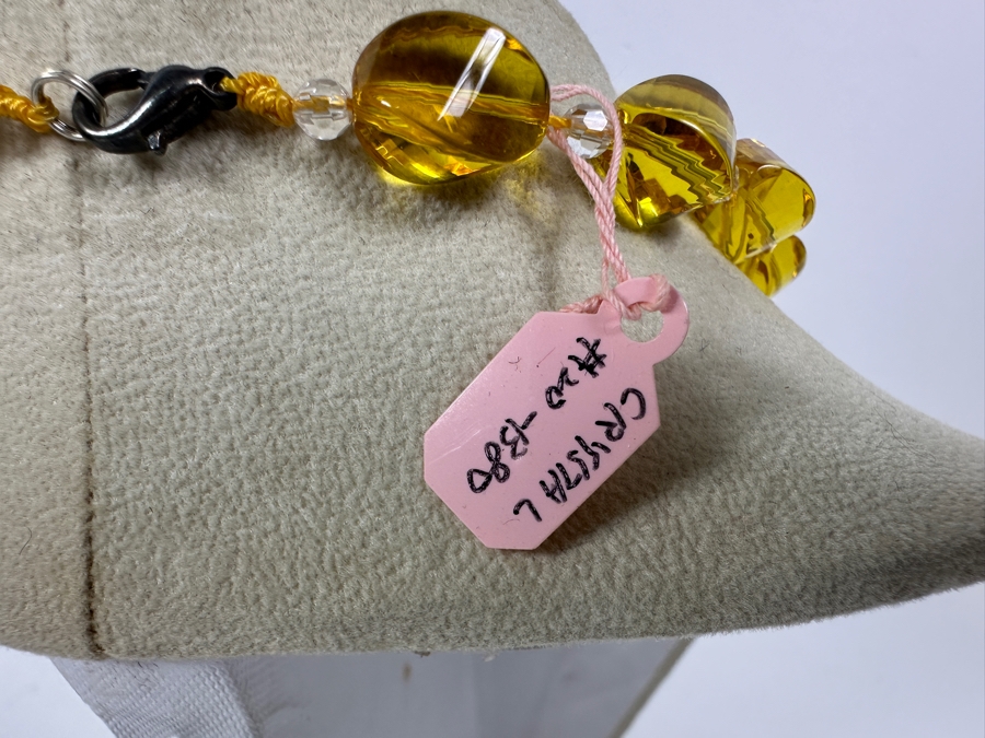 Yellow Crystal Bead Necklace [Photo 4]
