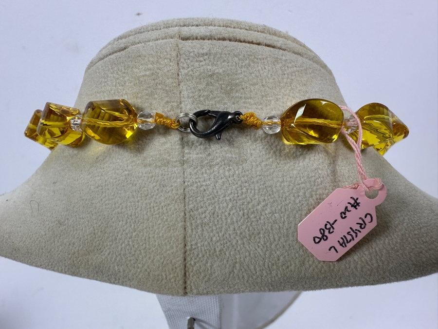 Yellow Crystal Bead Necklace [Photo 3]