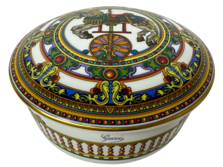 GUCCI Porcelain Box Made In France Carousel Horse 6W X 2.75H [Photo 1]