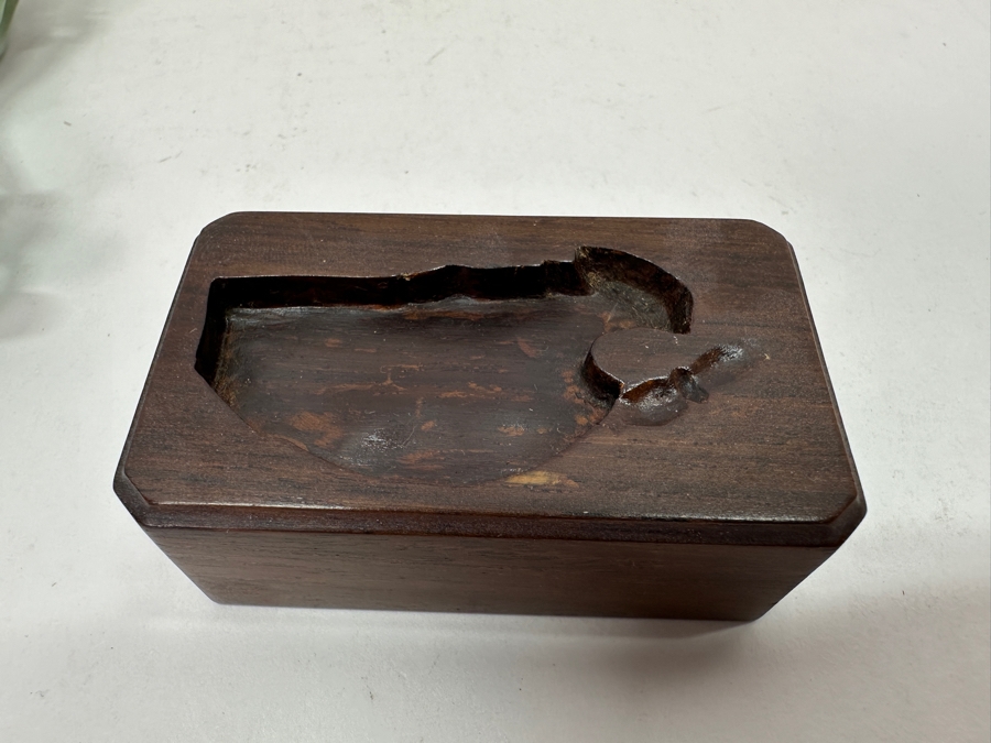 Vintage Chinese Carved Jadeite Guanyin Sculpture On Wooden Base 5.5H [Photo 13]