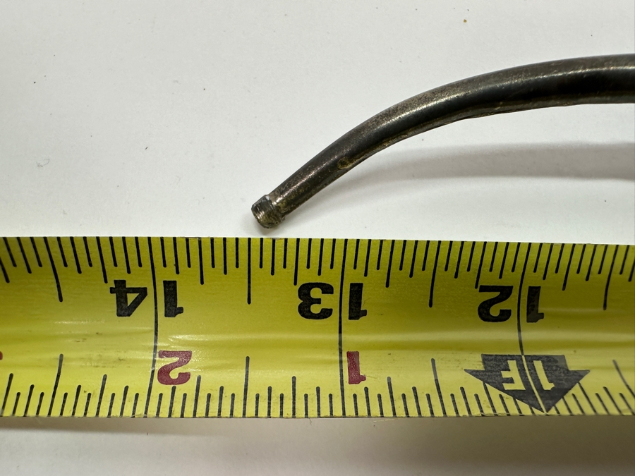 Antique Chinese Sterling Silver Opium Pipe With Filigree Peacock And Lucite Display Stand 13.5L [Photo 12]