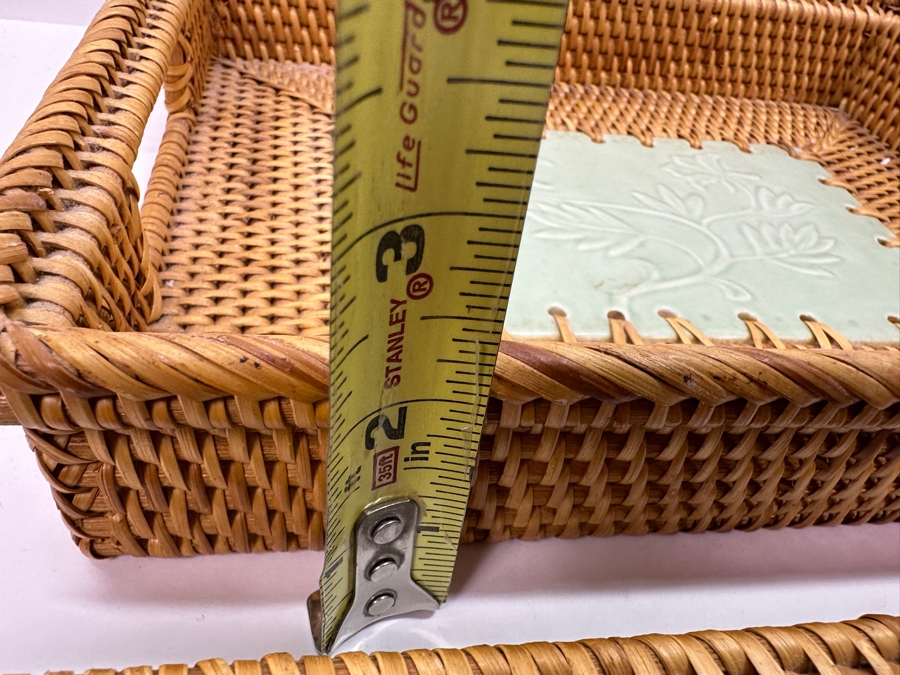Woven Tray 12.5W, Stand And Basket With Porcelain Inserts [Photo 8]