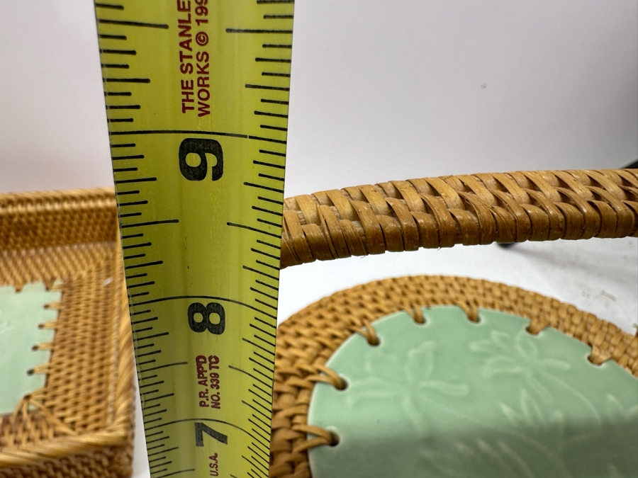 Woven Tray 12.5W, Stand And Basket With Porcelain Inserts [Photo 9]