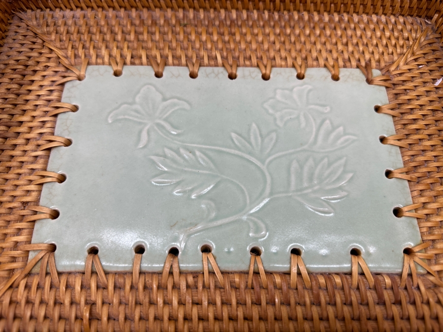 Woven Tray 12.5W, Stand And Basket With Porcelain Inserts [Photo 11]