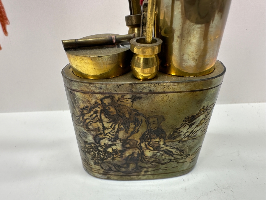 Vintage Chinese Brass Opium Pipe 8H [Photo 7]