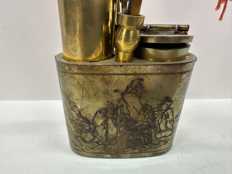 Vintage Chinese Brass Opium Pipe 8H [Photo 3]
