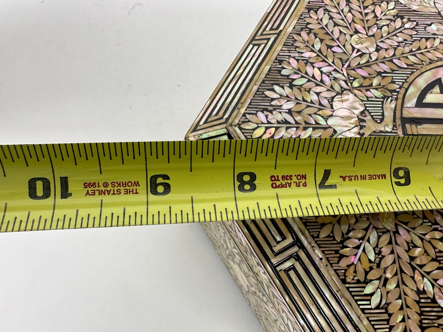 Vintage Stunning Korean Mother Of Pearl Inlay Jewelry Box 8.5W X 4H [Photo 18]