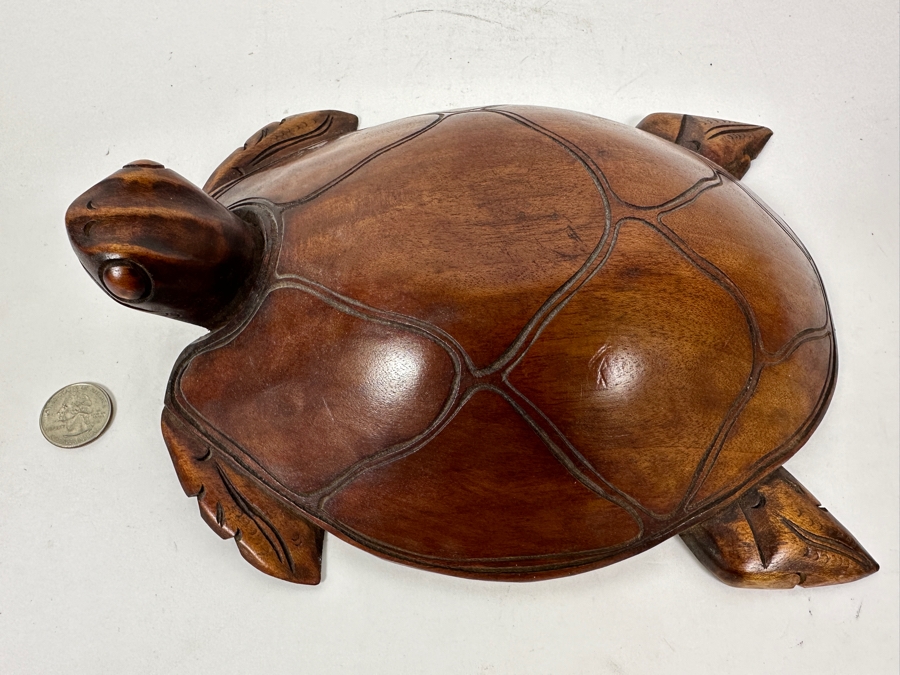Hand Carved Wooden Turtle 10'W x 8'L x 2.5'H [Photo 2]