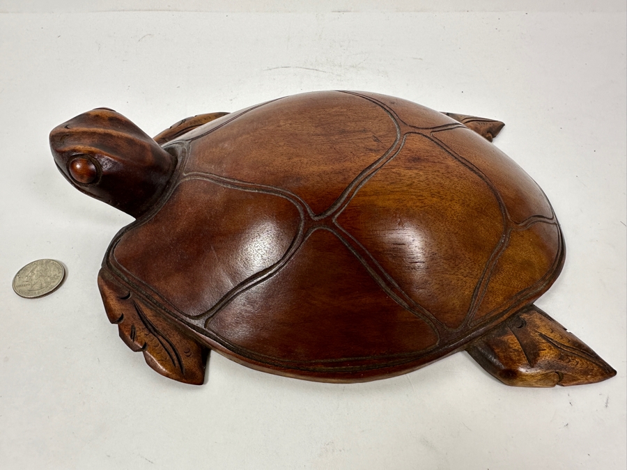 Hand Carved Wooden Turtle 10'W x 8'L x 2.5'H [Photo 3]