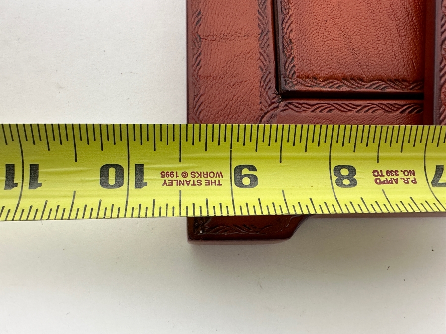 Altana Sterling Silver / Tooled Leather Picture Frame 9.5 X 13.5 [Photo 6]