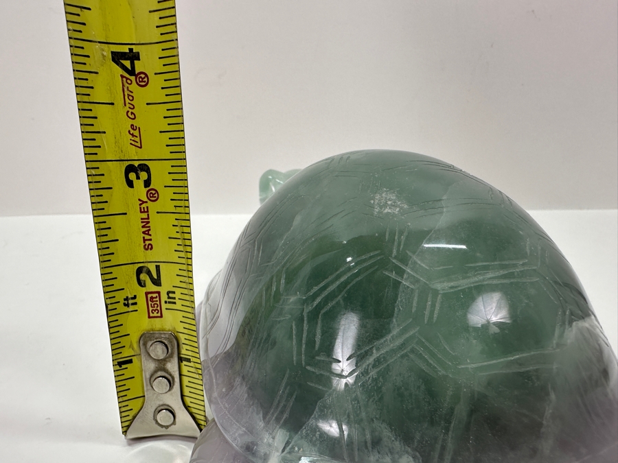 Vintage Chinese Hand Carved Green and Purple Fluorite Turtle 7.5'W x 4.5'D x 3'H [Photo 11]