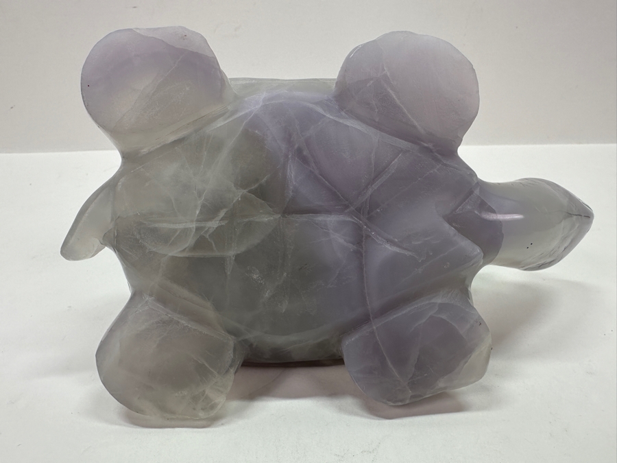 Vintage Chinese Hand Carved Green and Purple Fluorite Turtle 7.5'W x 4.5'D x 3'H [Photo 10]