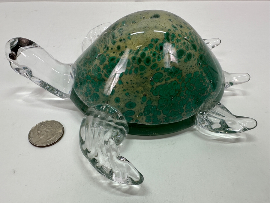Italian Signed Marcolin Art Glass Turtle 7'W x 7'D x 2.5'H [Photo 2]