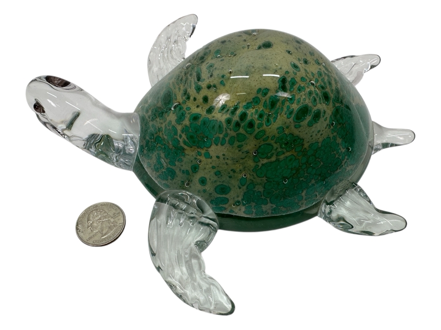 Italian Signed Marcolin Art Glass Turtle 7'W x 7'D x 2.5'H [Photo 1]