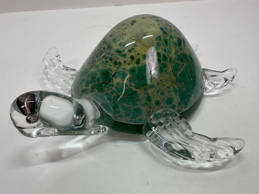 Italian Signed Marcolin Art Glass Turtle 7'W x 7'D x 2.5'H [Photo 7]