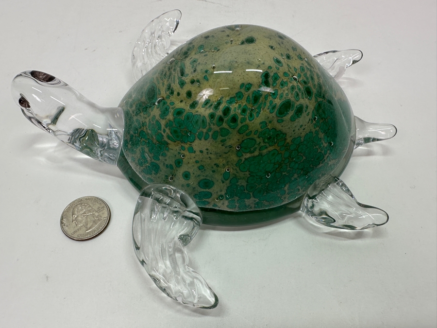 Italian Signed Marcolin Art Glass Turtle 7'W x 7'D x 2.5'H [Photo 3]