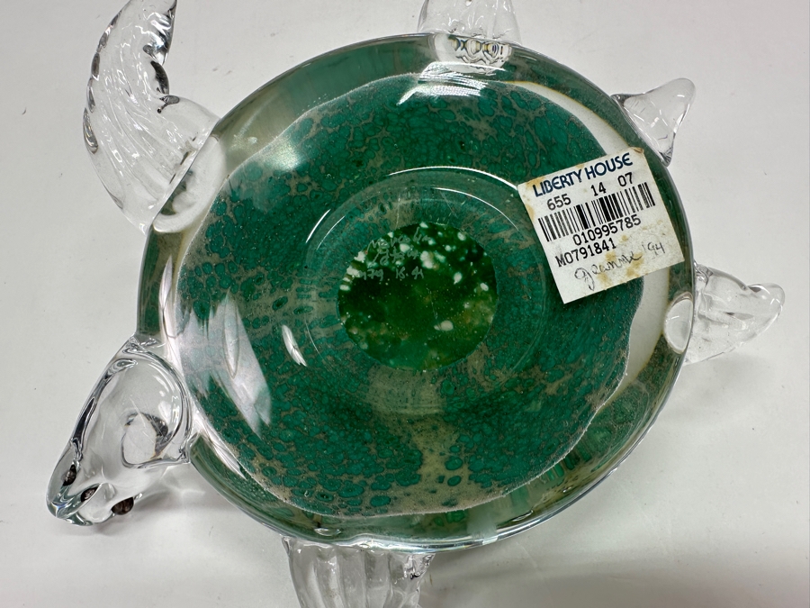 Italian Signed Marcolin Art Glass Turtle 7'W x 7'D x 2.5'H [Photo 11]