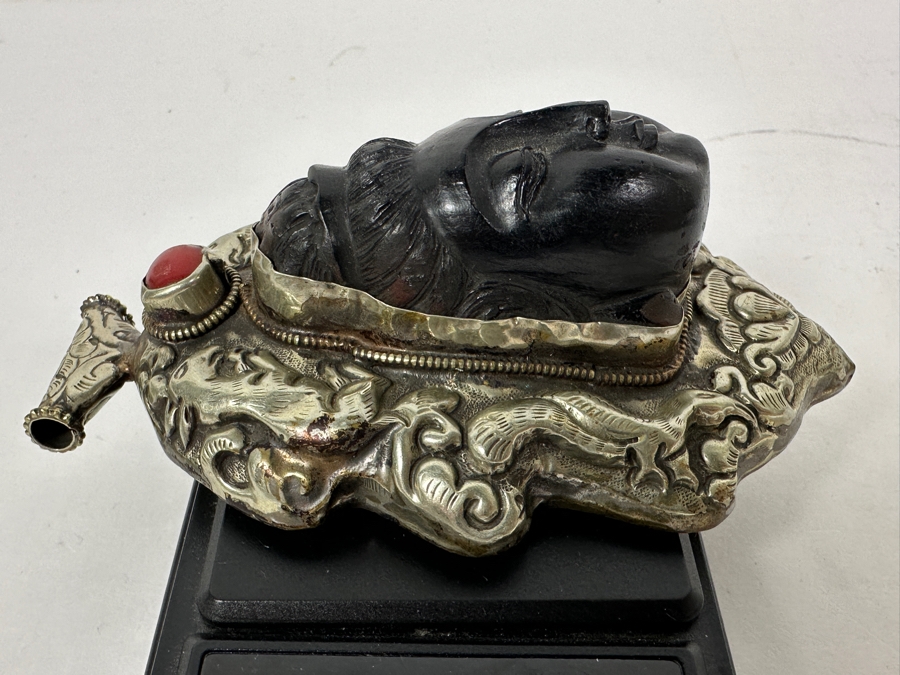 Large Vintage Tibetan Silver Carved Quan Yin Buddha Pendant 3W X 5L X 1.75D 111.4g [Photo 15]
