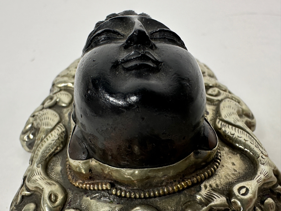 Large Vintage Tibetan Silver Carved Quan Yin Buddha Pendant 3W X 5L X 1.75D 111.4g [Photo 13]