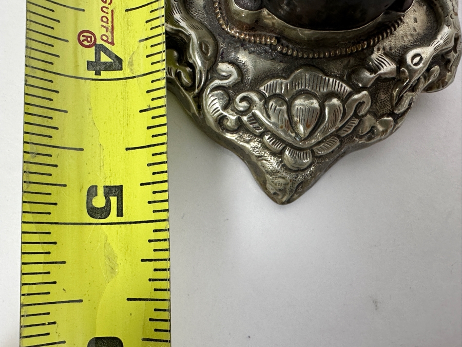 Large Vintage Tibetan Silver Carved Quan Yin Buddha Pendant 3W X 5L X 1.75D 111.4g [Photo 11]