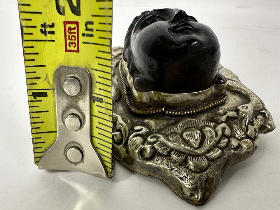 Large Vintage Tibetan Silver Carved Quan Yin Buddha Pendant 3W X 5L X 1.75D 111.4g [Photo 12]