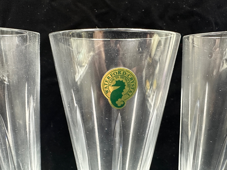 Four New Waterford Glenmede Crystal Pilsner Glasses 9H $280 Value [Photo 5]